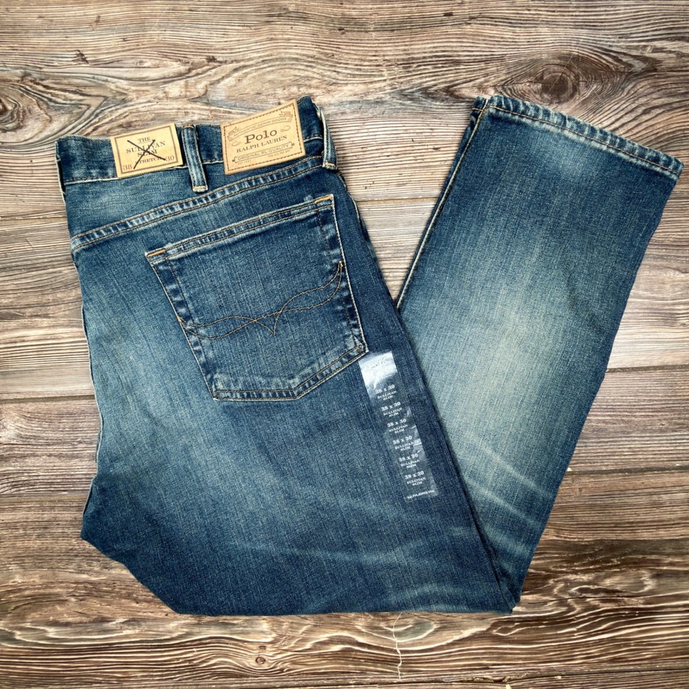 Polo Ralph Lauren Mens 38x30 Sullivan Slim Jeans Blue Stretch Denim NEW